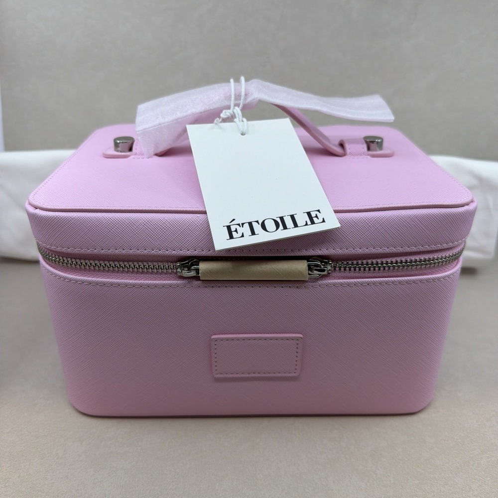 ETOILE Vanity Case NEW With Defects Lavender Pink Vegan Leather With Dust Bag